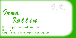 irma kollin business card